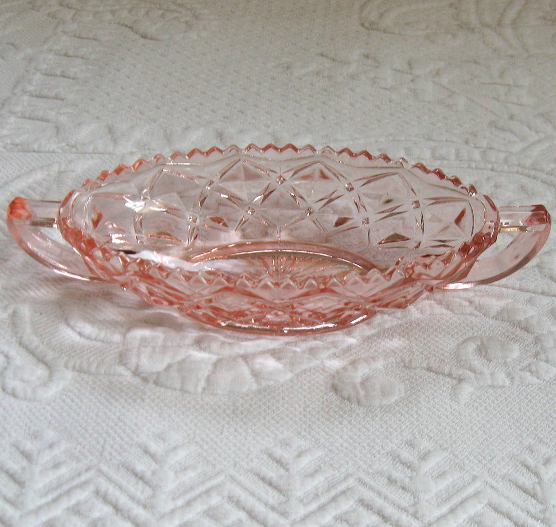 Vintage Pink Depression Glass CANDY DISH 1930s Etsy