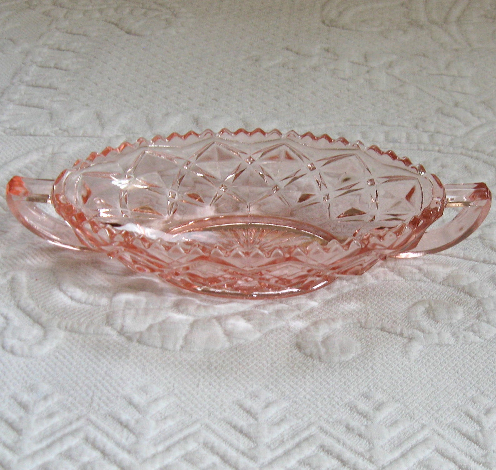 Vintage Pink Depression Glass CANDY DISH 1930s Etsy