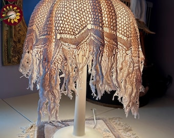 vintage knitted shabby chic lampshade