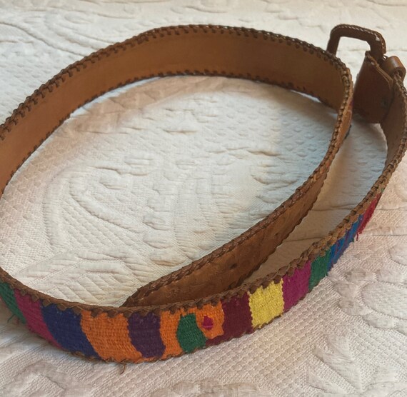 folk belt . leather folk belt . hippie belt . mex… - image 5