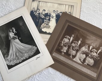 Vintage Wedding Photo Lot: 1920s-50s Framed Portraits