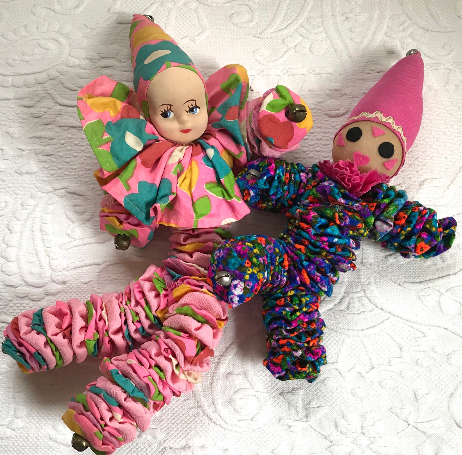 Yoyo doll . yo yo clown doll . handmade dolls . lot of 2 . 2 Etsy