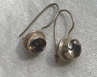 Sajen sterling smokey topaz dangling earrings