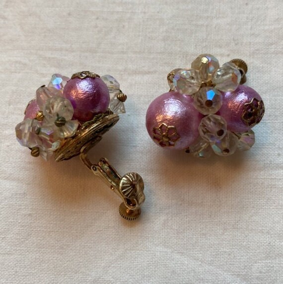 Vendome clip on earrings . Vendome . pink earrings - image 5