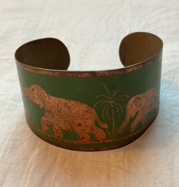 50s copper bangle . 50s bangle . copper and elepha