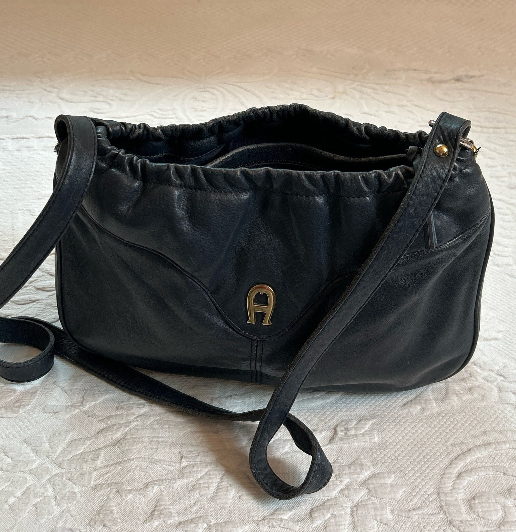 Navy Blue Aigner Shoulder Bag - Etsy