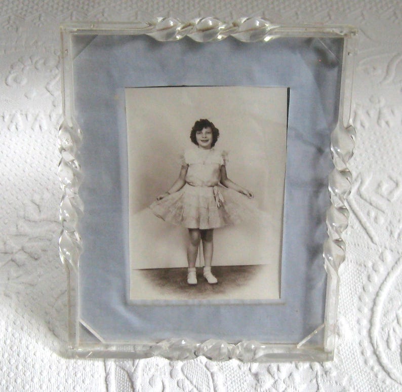 Lucite Picture Frame Clear 40s Image 0