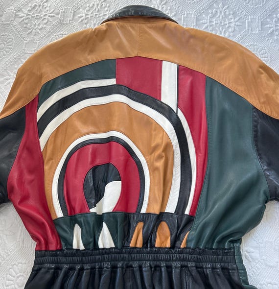 Vintage Tonio Collezione Leather Jacket: Multi-color Italian