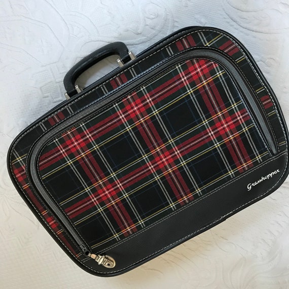 plaid luggage