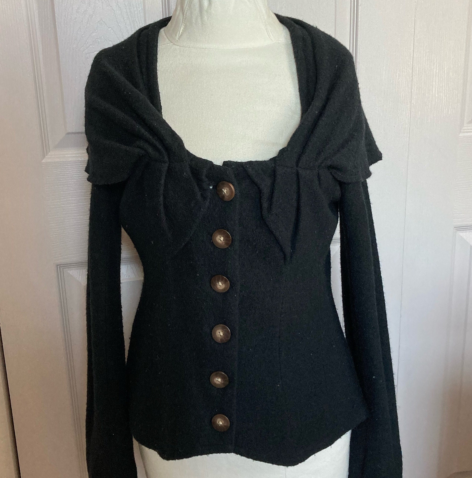 Shawl Collar Cardigan . Form Fitting 