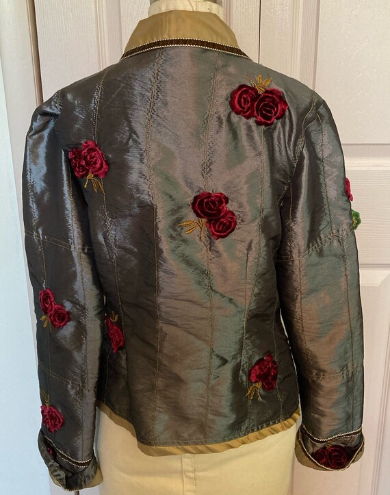red roses jacket . boho roses jacket . roses blazer .??? Gem
