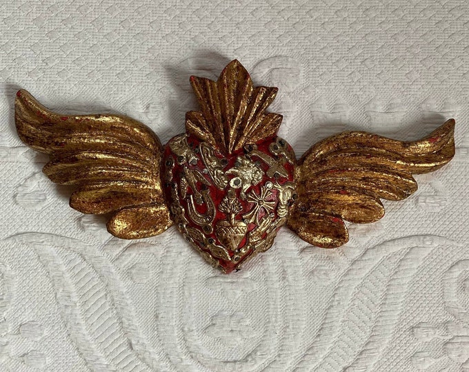 Mexican Heart With Wings . Milagros Medal . Made in Mexico Etsy