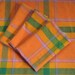cotton napkins . madras napkins . orange madras napkins . lot of 4 . 4 Indian napkins