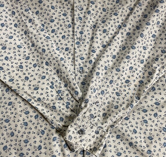 Vintage esprit floral shirt . blue roses shirt - image 3