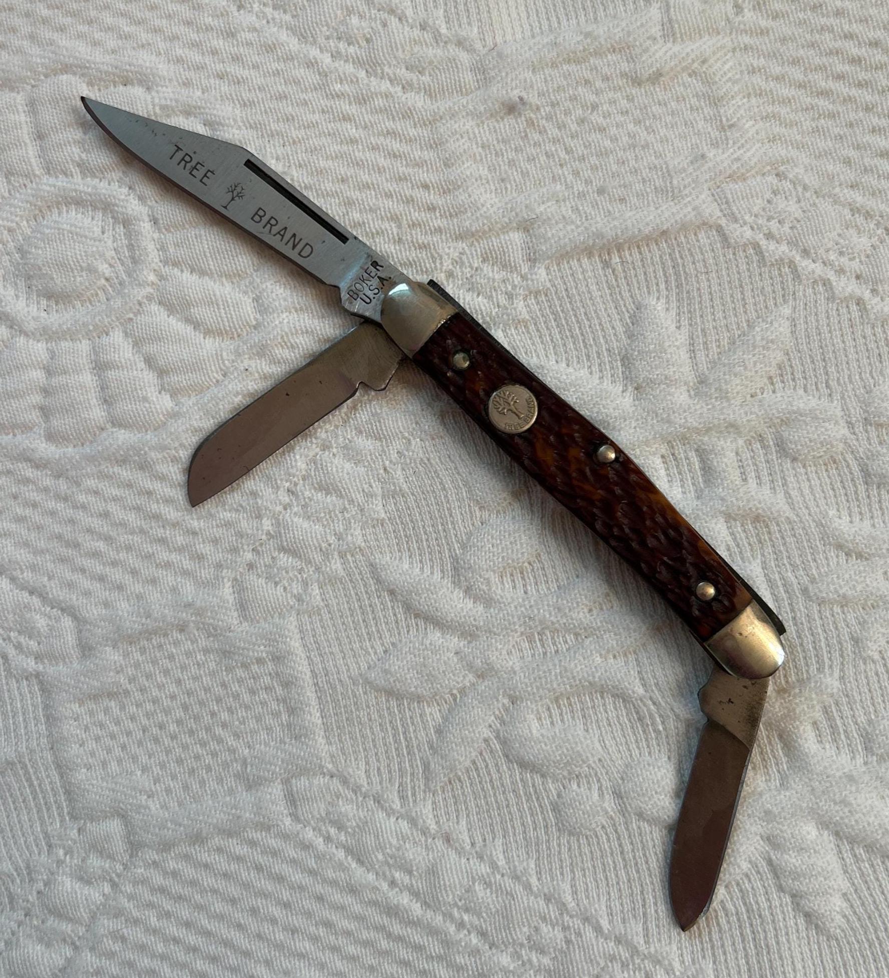Tree Brand Boker 8588 Jigged Delrin 3 Blade Folding Pocket Knife 