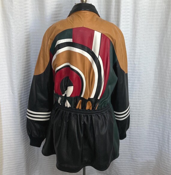 Vintage Tonio Collezione Leather Jacket: Multi-color Italian