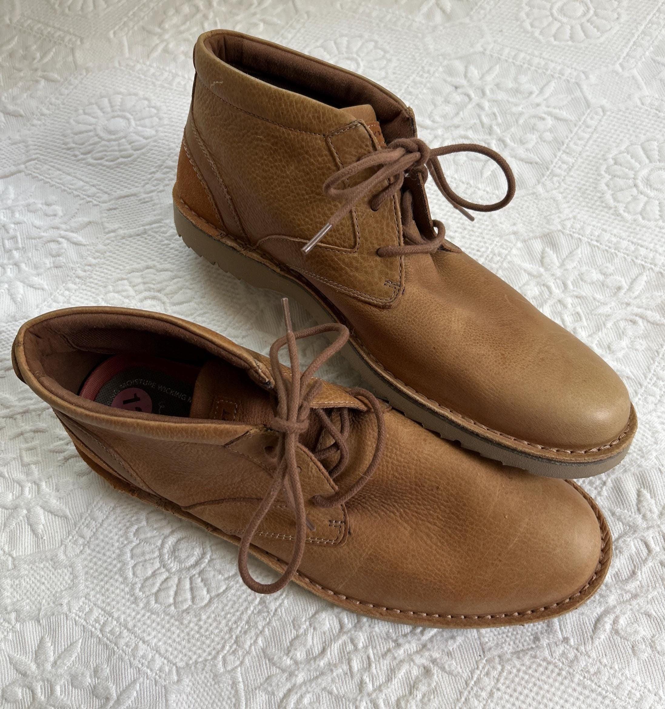 Rockport Men\'s Tan Leather Chukka Boots Lace Up truTECH Brown Ankle Boots Rockport Tan Suede Chukka Boots Size 9 Leather Upper Portugal main image 4