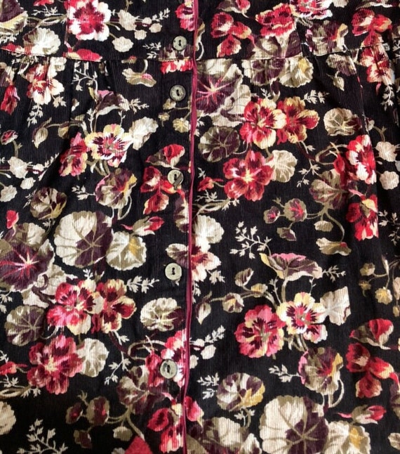 vintage April Cornell . corduroy jumper . floral … - image 3