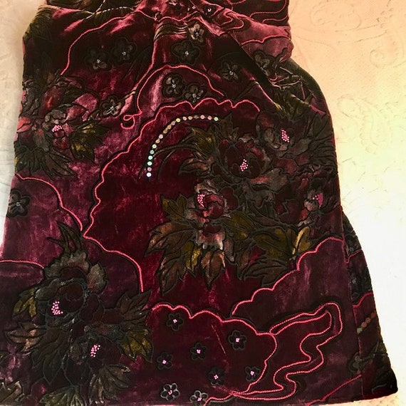 ruby red velvet skirt church window velvet skirt .