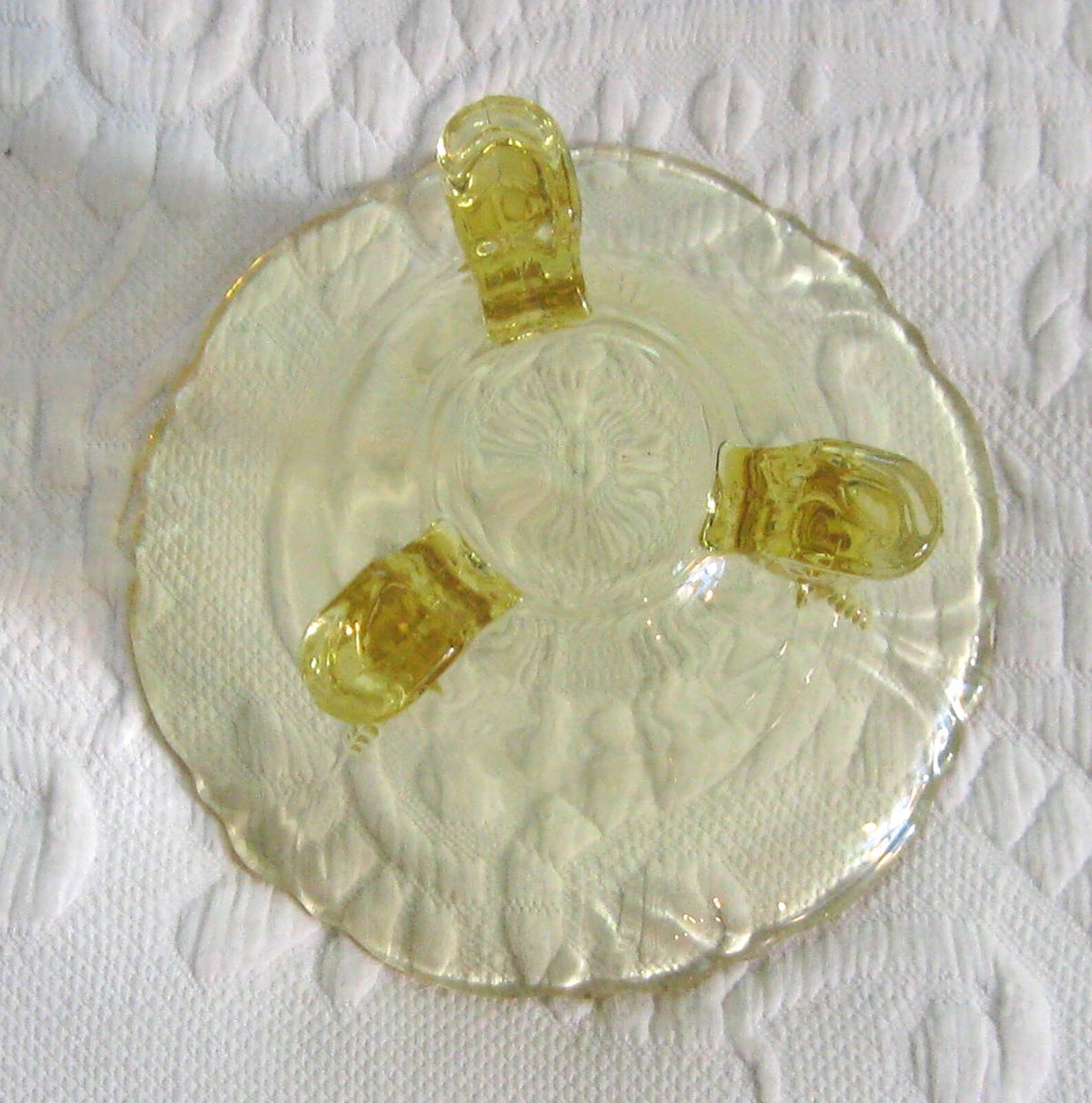 Yellow depression candy dish . footed candy dish . art deco Etsy