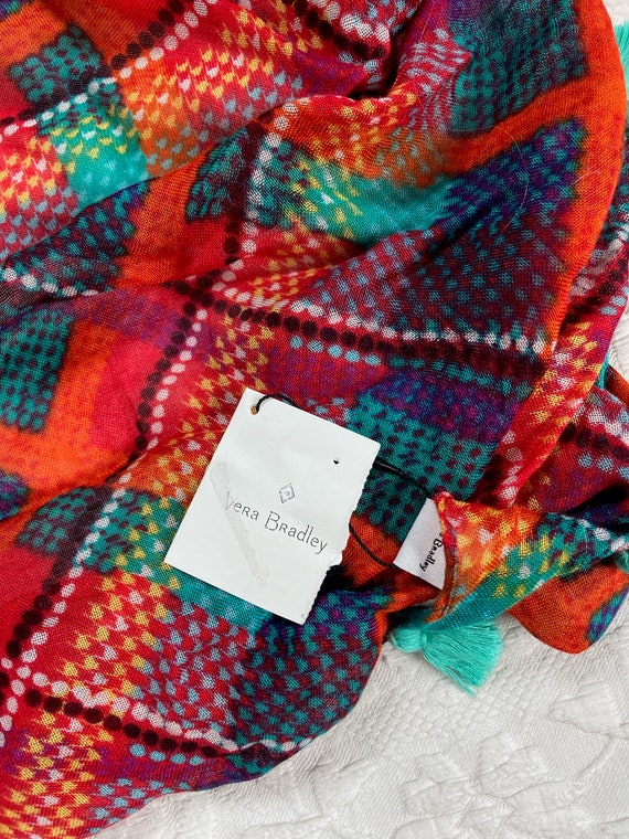 plaid shawl . plaid scarf . Vera Bradley shawl . … - image 4