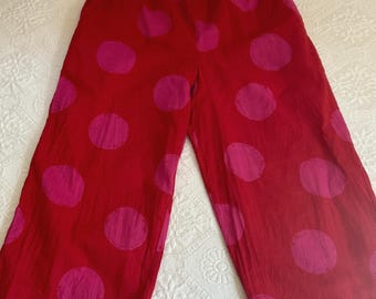 Gudrun Sjoden rot pink Tupfen Hose mit weitem Bein , Gr. M