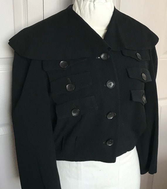 40s top . cropped top . military inspired . Hollyw
