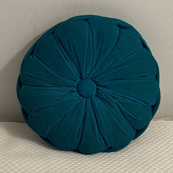 Brown Round Tufted Velvet Pillow main image 1