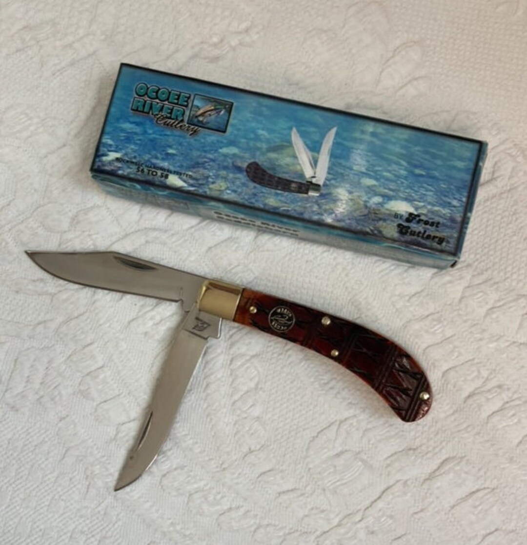Frost Pocket Knife . Saddlehorn Knife . Ocoee River . Brown Etsy