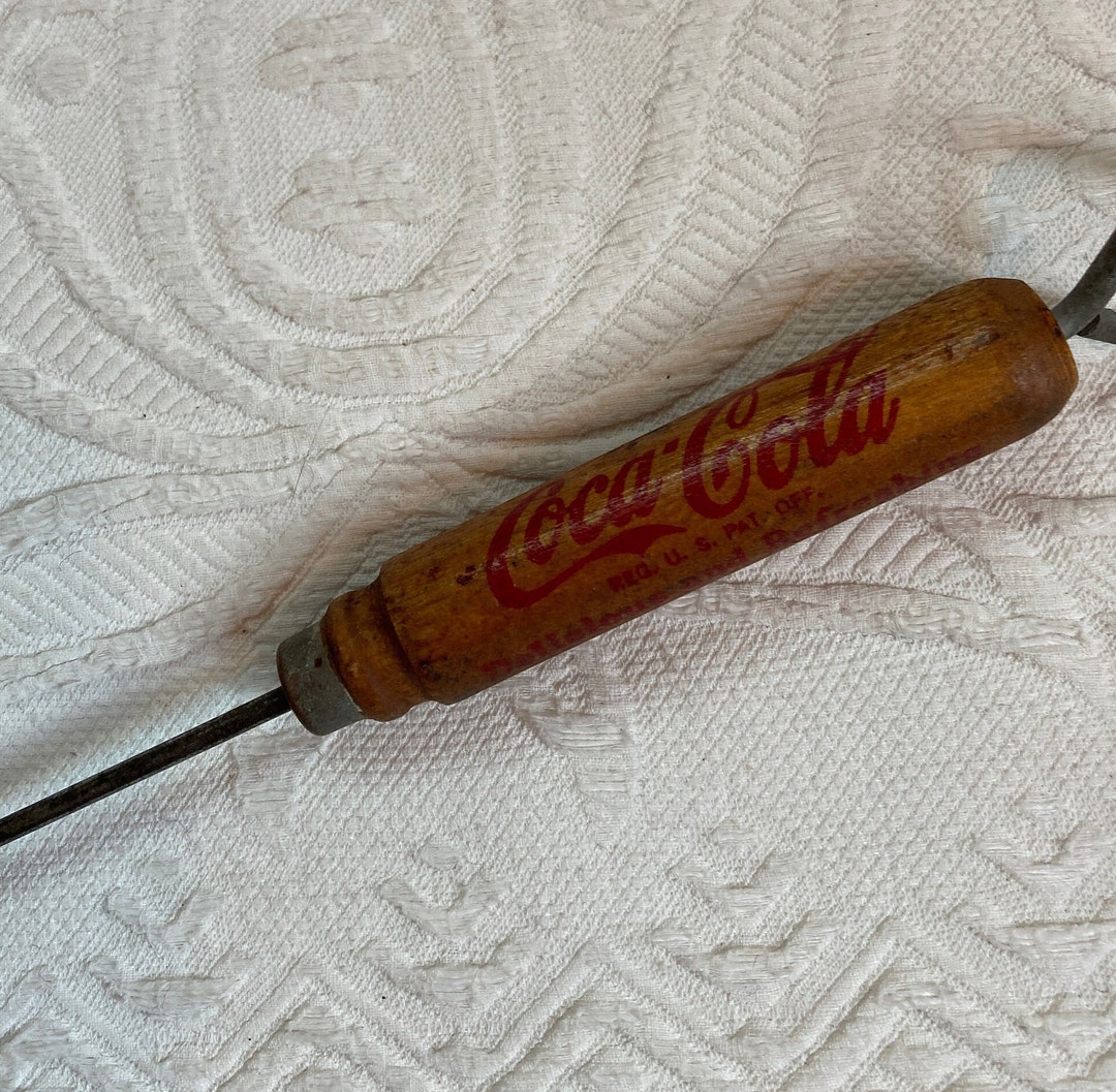 Coca Cola Ice Pick and Bottle Opener. Wooden Ice Pick . 1940s Ice Pick