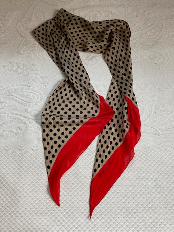 Anne Klein vintage silk scarf . long skinny silk … - image 2