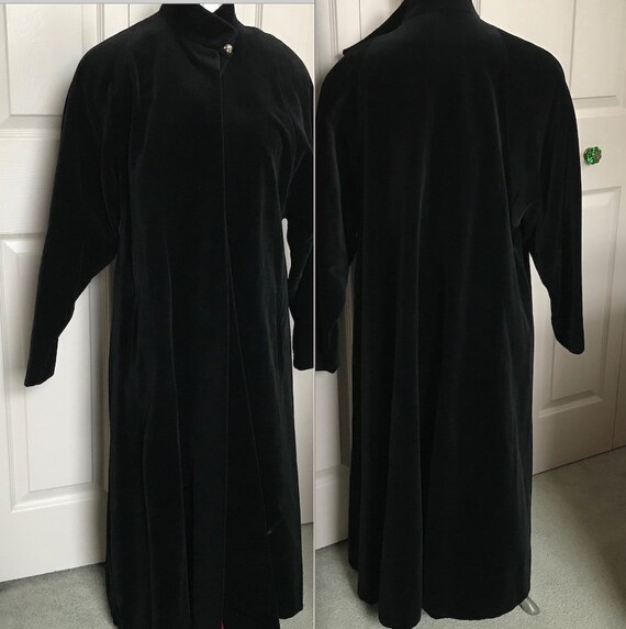 Evening coat . Black Velvet coat . black velvet ev