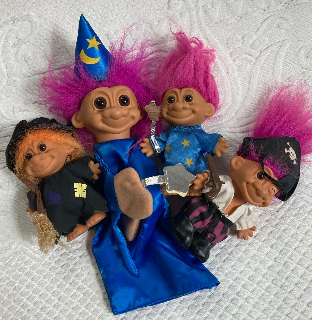 4 Trolls . Troll Puppet . Wizard Troll . Witch Troll . Pirate Troll . Lot of 4 Etsy