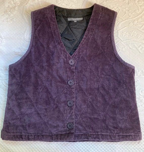 Quilted Vest . Purple Velvet Quilted Vest . Christy Allen . Velvet Vest