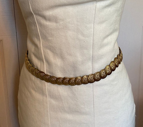 disco belt  . gold button belt . gold belt . elas… - image 2