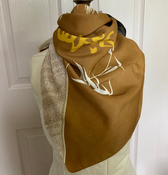 japanese silk scarf . 40s silk scarf . bamboo sca… - image 8