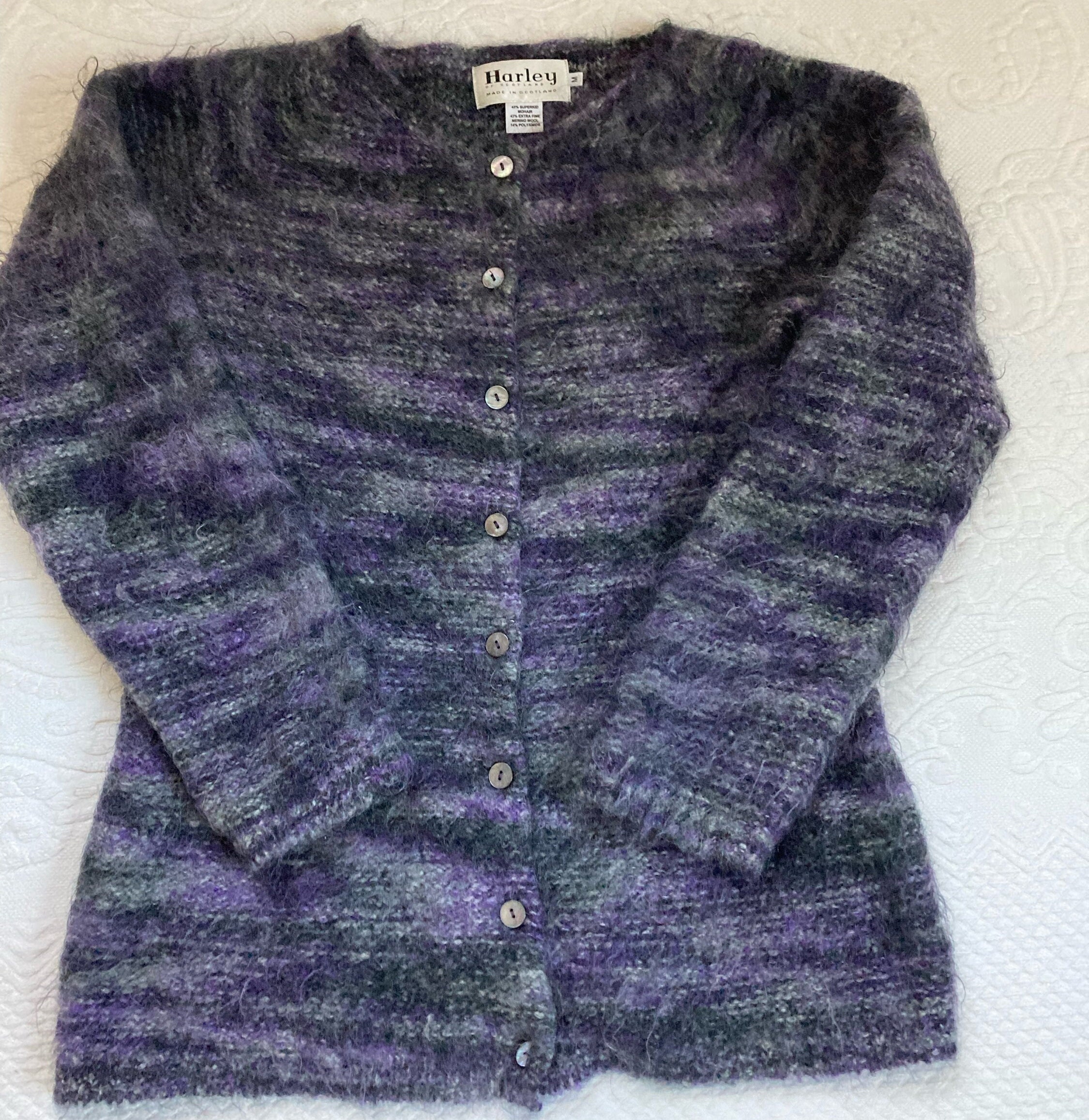 1960s scotland made mohair wool cardigan