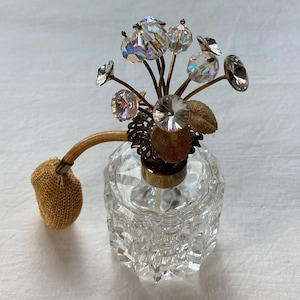 Irice perfume bottle . vintage perfume bottle . glass perfume bottle . crystal perfume bottle . Irice west Germany