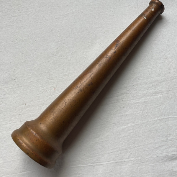 antique fire hose nozzle . solid brass nozzle . nozzle tip