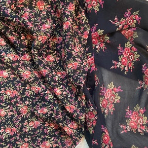 vintage April Cornell dress . floral rayon dress . reversible dress . 2 in one dress
