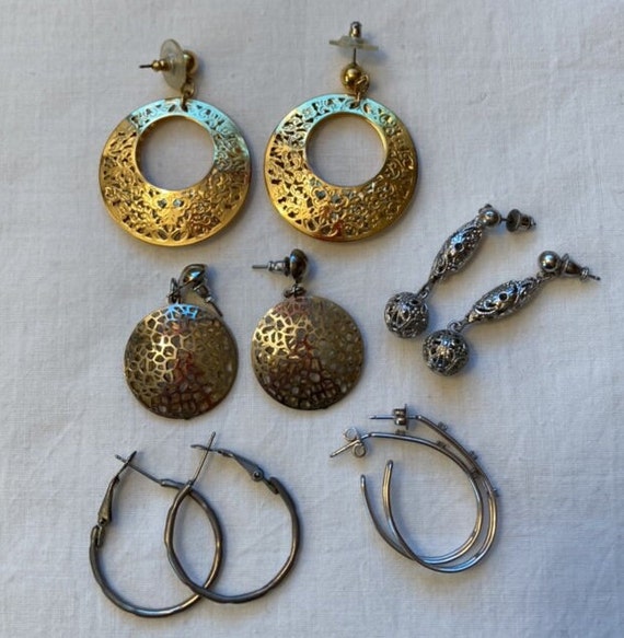 filigree earrings . silver and gold filigree earri