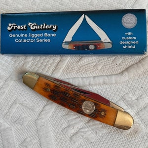 Frost Cutlery Mini Muskrat Pocket Knife: Orange Bone, Steel Warrior