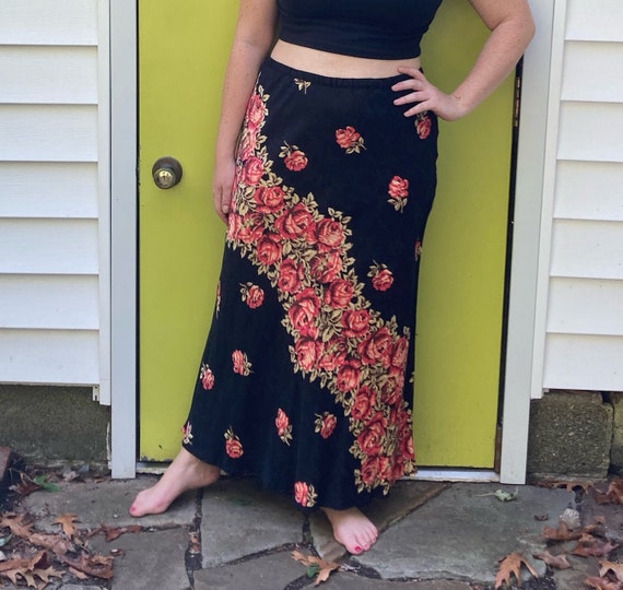 vintage April Cornell skirt  . red roses skirt . … - image 1