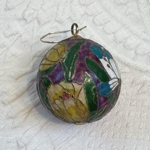 cloisonne ball ornament . cloisonne xmas ornament floral cloisonne