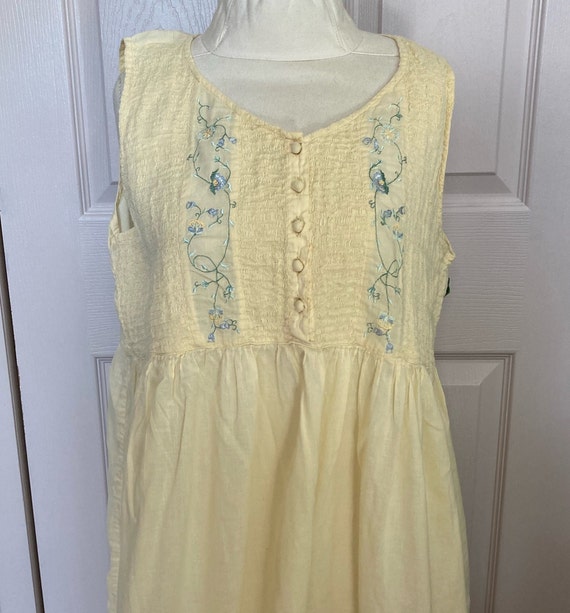 vintage April Cornell cotton nightgown . yellow co