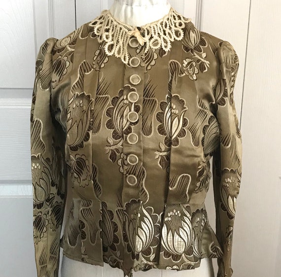 antique peplum blouse . edwardian blouse . brocad