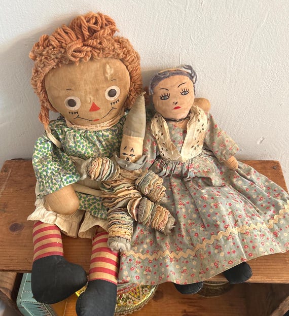 ヴィンテージ ラガディ・アン人形セット：1950年代の手作り装飾 - Etsy