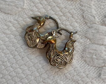 sterling dove earrings . sterling hoop earrings . peace dove earrings . sterling dove earrings