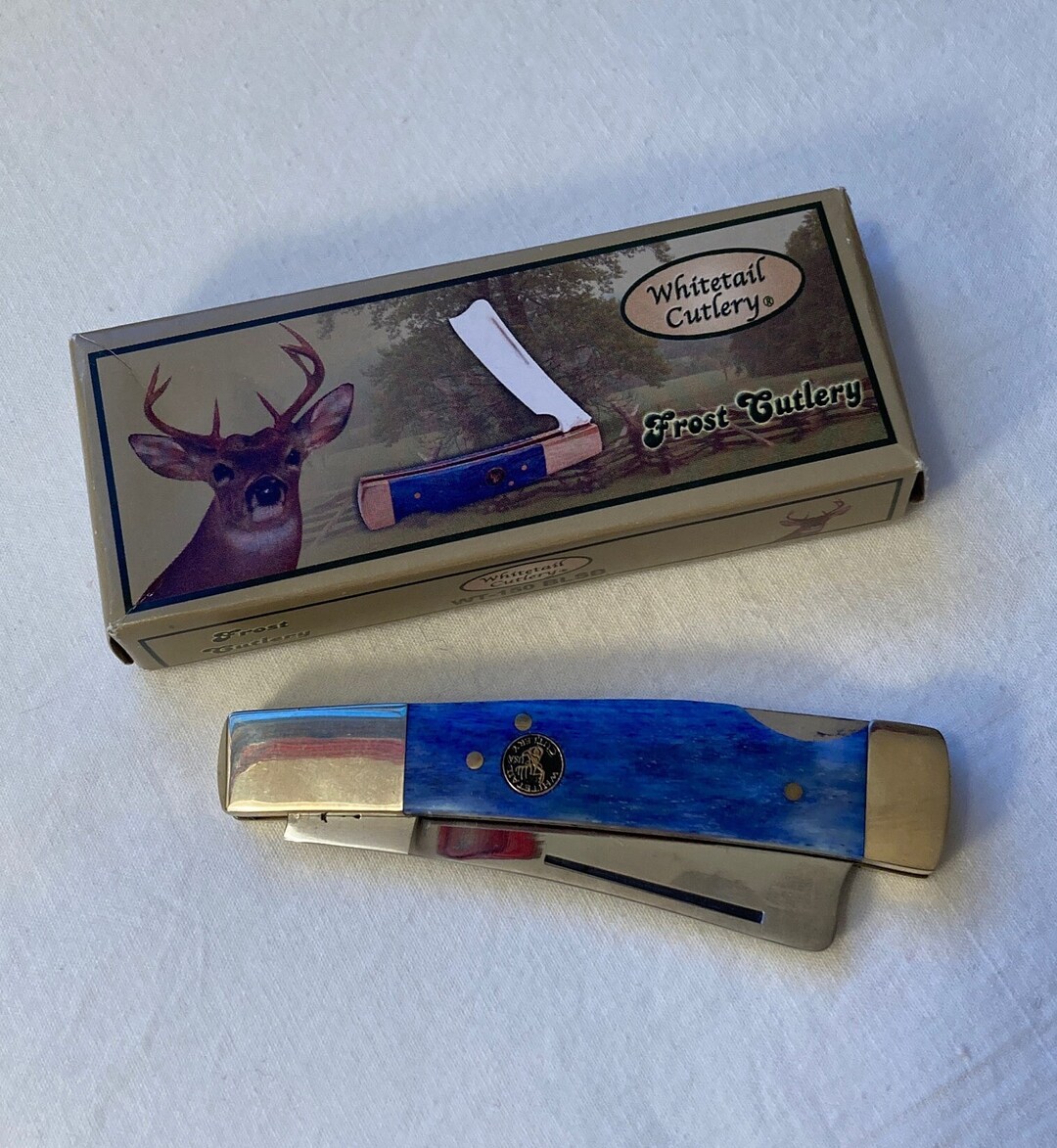 Whitetail Cutlery . Pocket Knife . Blue Bone Knife . Razor Etsy