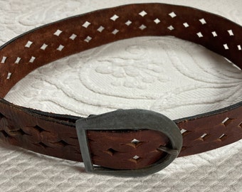 rugged leather belt . adjustable leather belt . rawhide leather belt